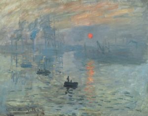 Claude Monet painting Impression Sunrise
