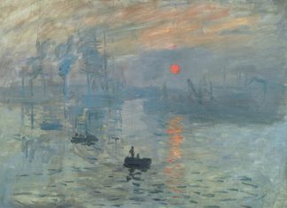 Claude Monet painting Impression Sunrise